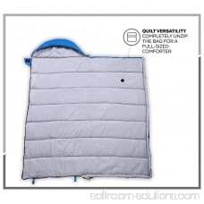 Large Scoop Sleeping Bag Cool-Weather Warm Soft Waterproof Sleeping Bag Adult for Camping Hiking Blue